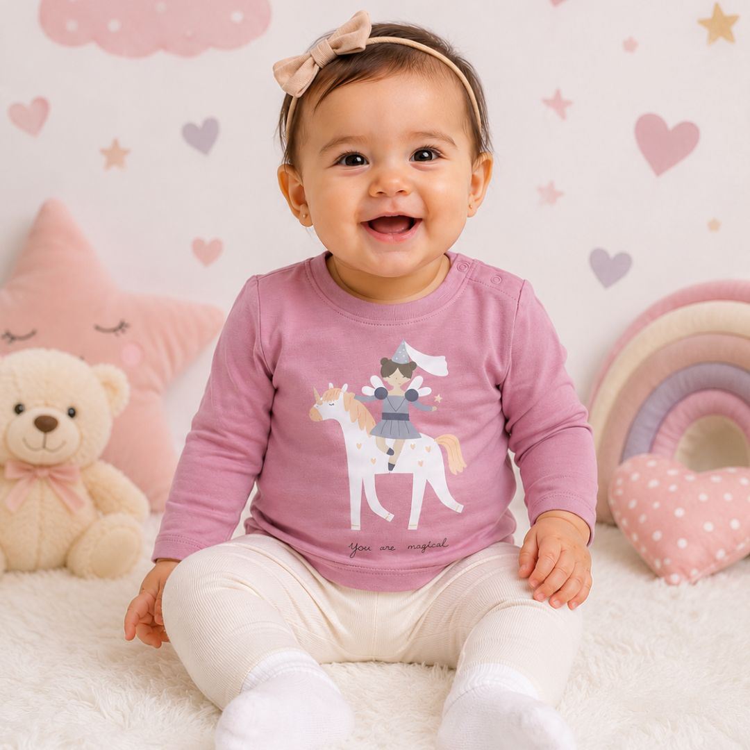 Pack 2 Polo manga larga de Bebe, 100 % algodón Pima - Niña